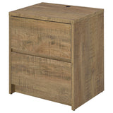 Nightstand with LED light glowing softly at base