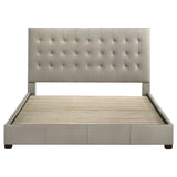 Medley Eastern King leather platform bed side profile