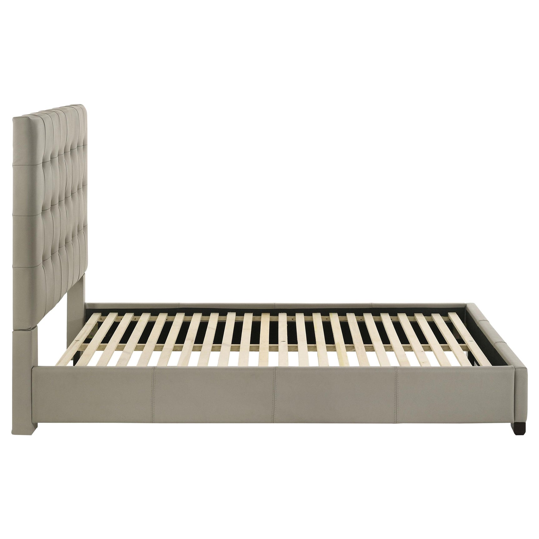 Built-in slat support system of Medley queen bed frame