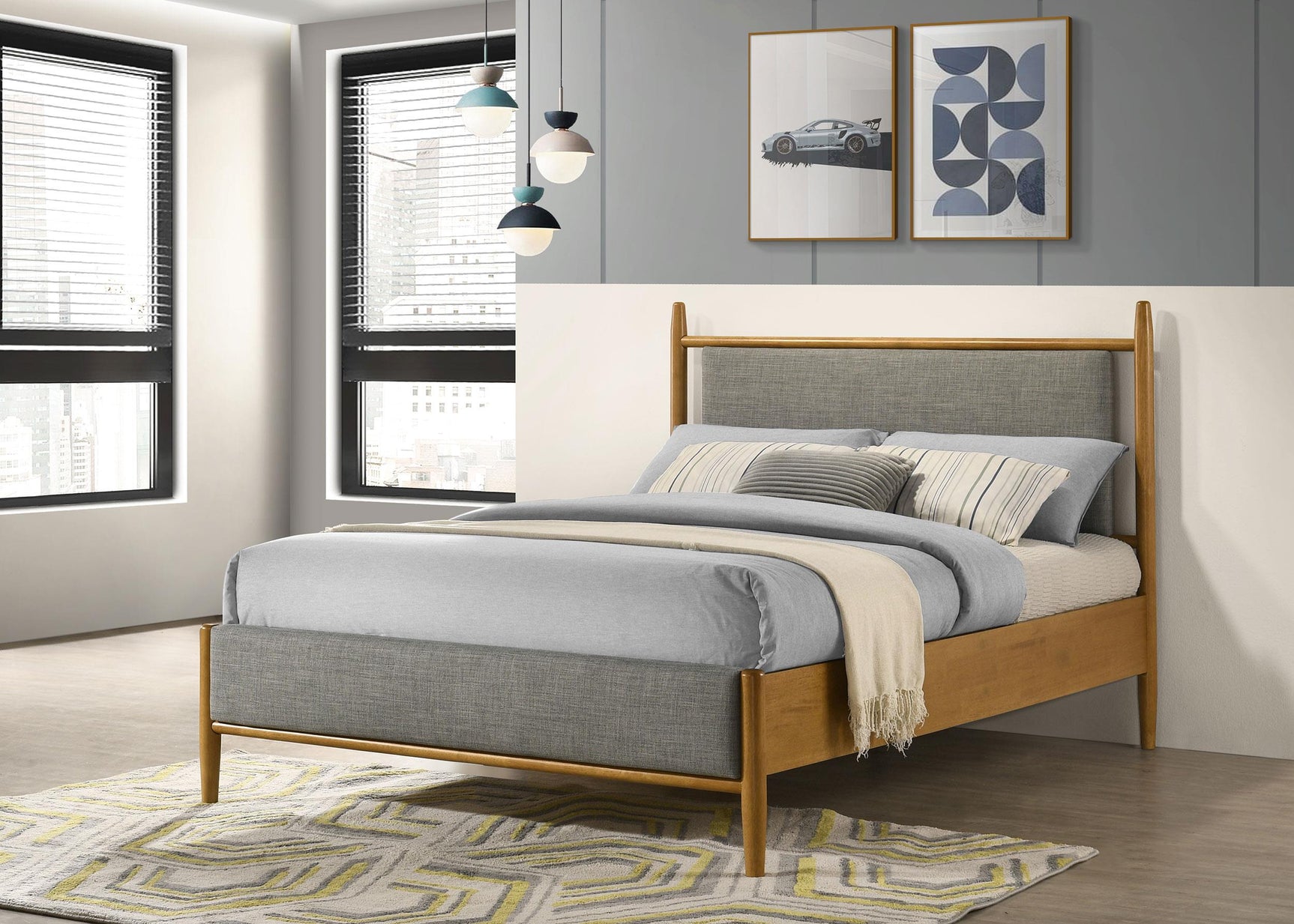 Mason bed close-up of padded headboard