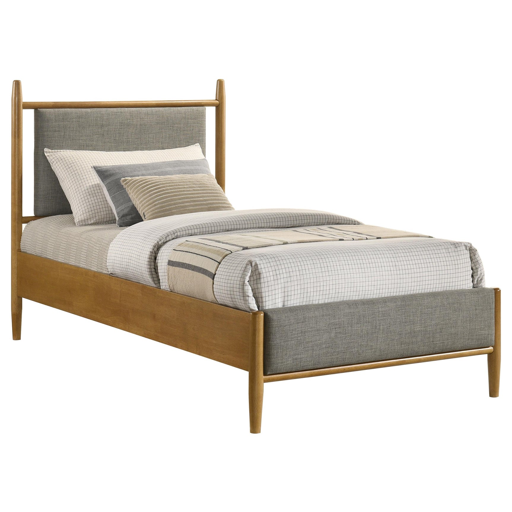 Mason twin bed frame showing panel design
