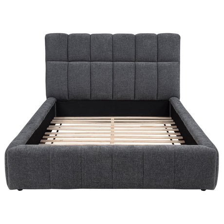 Slatted platform bed frame with center support rail