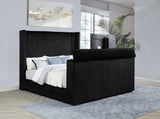 Centergrove Black Velvet Upholstered Wingback Headboard