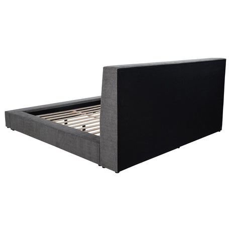 Plastic leg with leveler under bed frame
