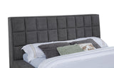 Bed corner detail showing upholstery and construction