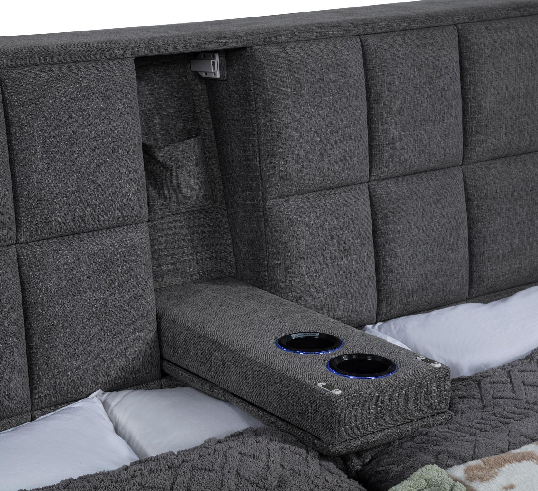 Bed fully assembled in modern bedroom setting