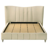 Polished gold wooden leg of Evelyn bed