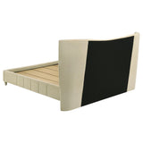 Top view showing velvety fabric texture on Evelyn bed