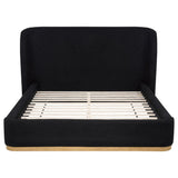 Blaire Eastern King wingback upholstered bed black detail of fabric texture