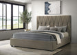 Delsea bed close-up of diamond tufted headboard