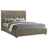 Side view of Delsea Eastern King upholstered platform bed