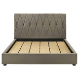 Black finished legs on Delsea light brown platform bed
