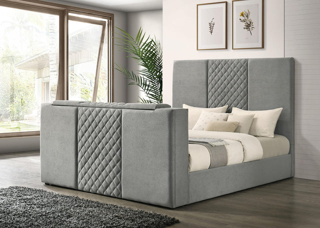 Tara Eastern King Panel Bed motorized TV lift mechanism