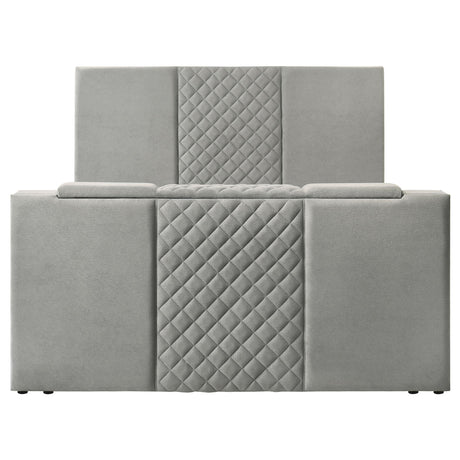 Detailed shot of foam-padded wood frame