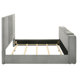 Plastic glide legs of Tara king bed