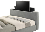Top view of eastern king upholstered panel bed