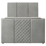 Tara bed corner detail with foam-padded wood frame