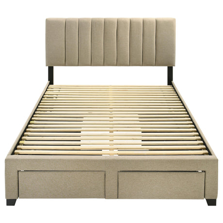 Wheatland Queen Bed side drawer pulled out