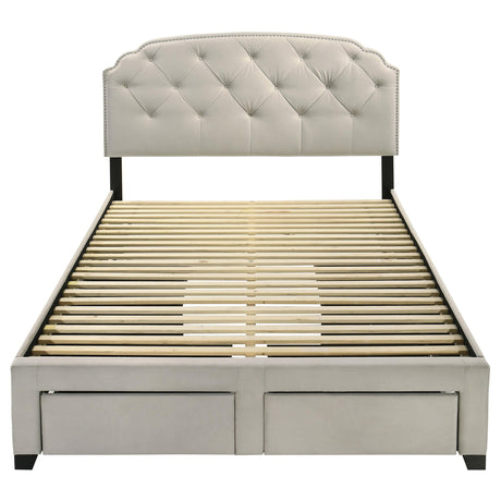Fully slatted platform bed frame detail