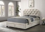 Side angle of Marianna Queen Storage Bed with storage drawers