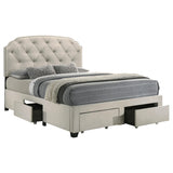 Wooden leg detail of Marianna Queen Storage Bed