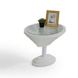 Tina White End Table angled view
