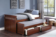 Rowe Dark Cherry Twin Over Twin Bed with Storage Boxes