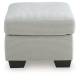 Greenbriar Smoke Velvet Ottoman side profile