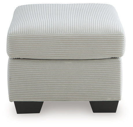 Greenbriar Smoke Velvet Ottoman side profile
