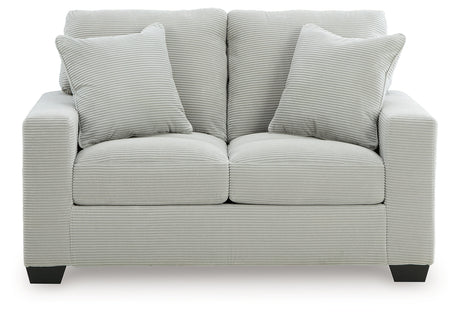 Detail view of Greenbriar Smoke Sofa and Loveseat upholstery