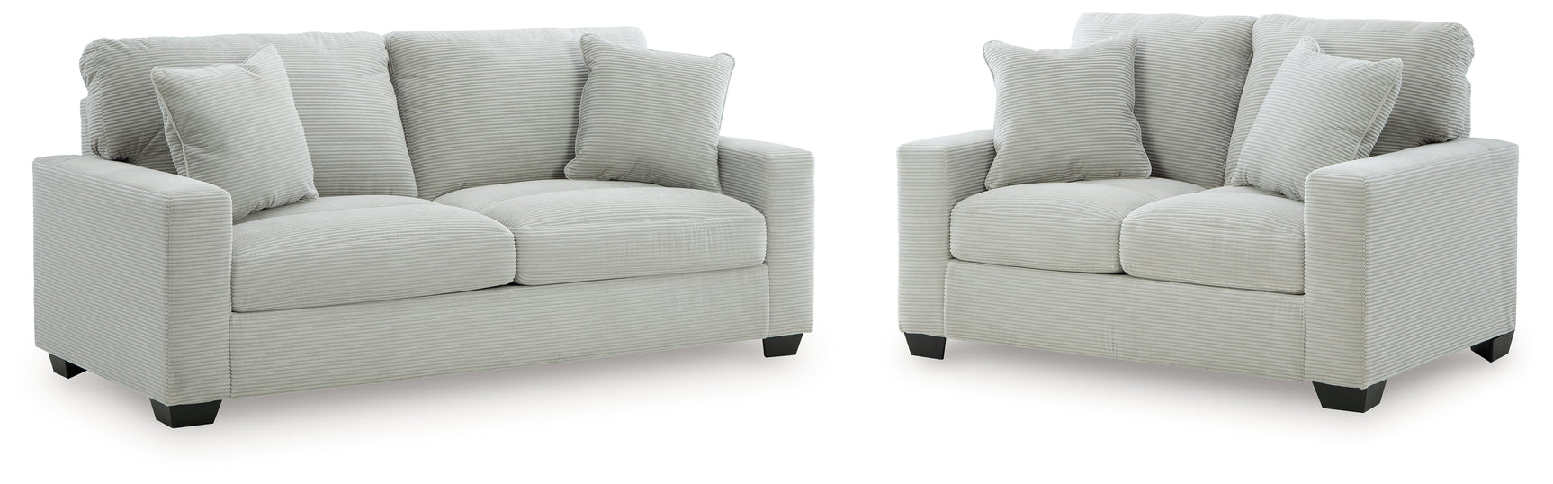 Greenbriar Smoke Sofa and Loveseat side view