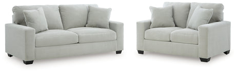 Greenbriar Smoke Sofa and Loveseat side view