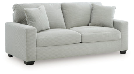 Greenbriar Smoke Velvet Sofa side angle view