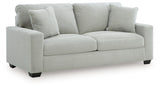 Alternate angle of Greenbriar Smoke Sofa and Loveseat