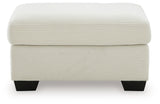 Greenbriar Ivory velvet ottoman head on view