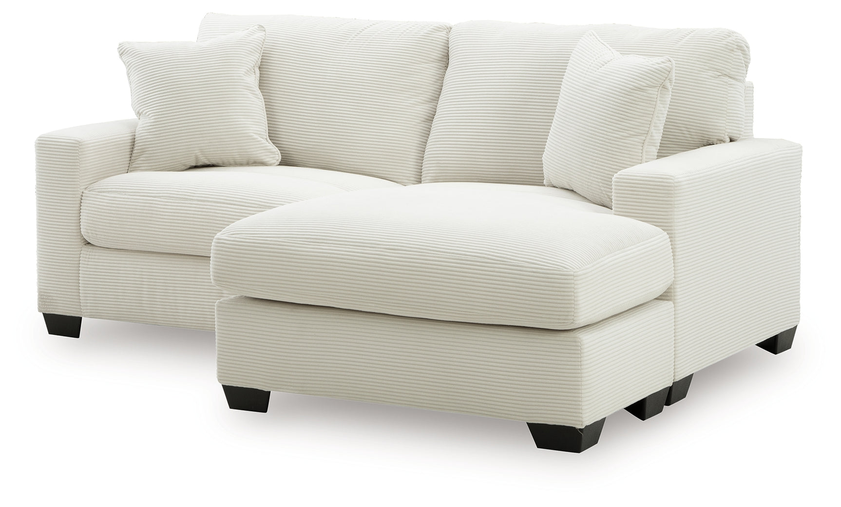 Greenbriar Ivory Velvet Sofa Chaise alternate angle