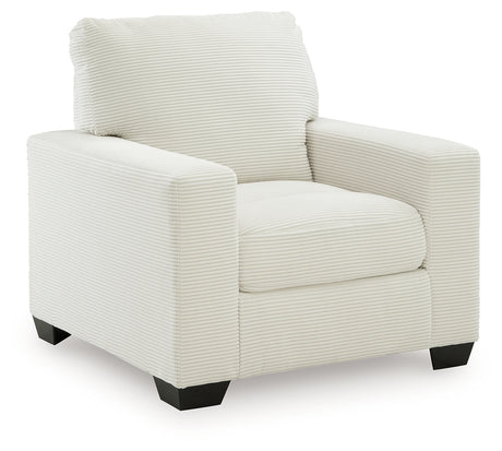 Greenbriar Ivory Velvet Chair side angle