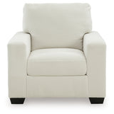Greenbriar Ivory Velvet Chair head-on view