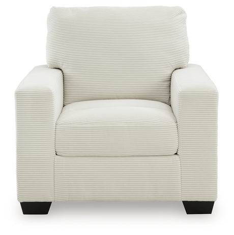 Greenbriar Ivory Velvet Chair head-on view