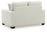 Greenbriar Ivory Velvet Loveseat rear view