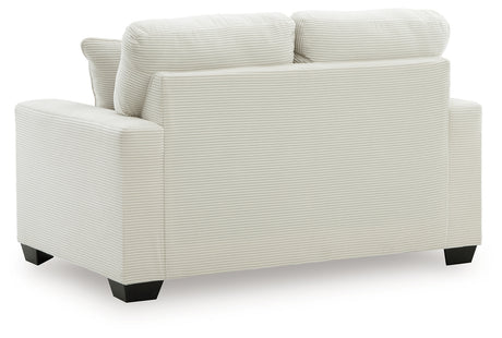 back side view of Greenbriar Ivory Sofa and Loveseat