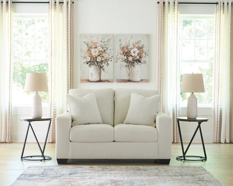 back view of Greenbriar Ivory Sofa and Loveseat