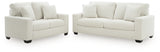 side view of Greenbriar Ivory Sofa and Loveseat