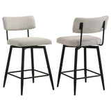 Levine Cream Fabric Upholstered Swivel Counter Chair Set of 2 — product view
