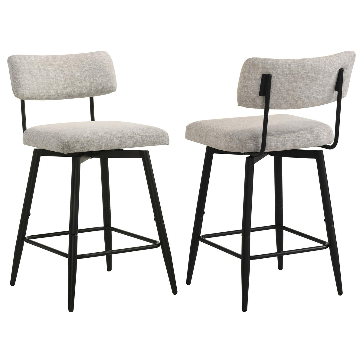 Levine Cream Fabric Upholstered Swivel Counter Chair Set of 2 — product view