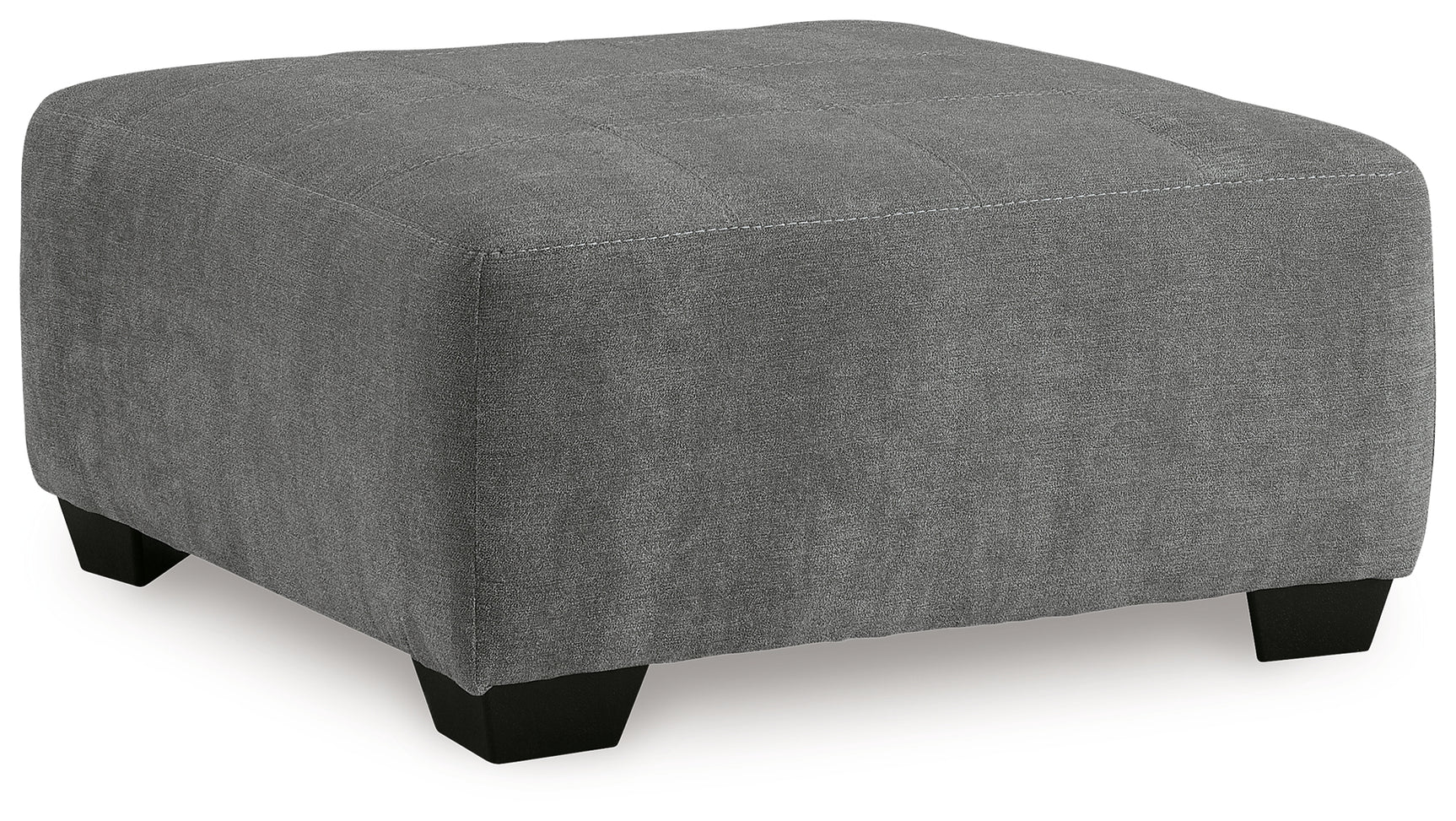 Birkdale Court ottoman angled view showing stitching and legs