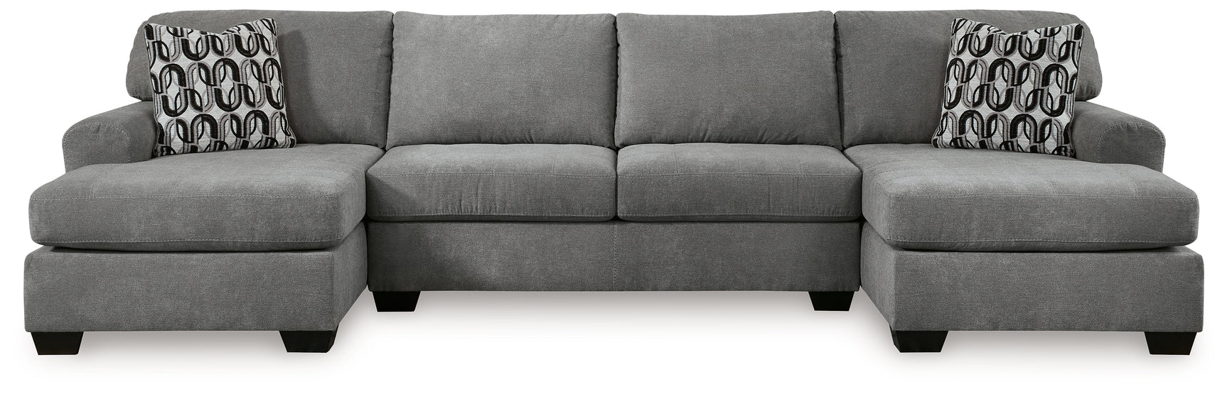 side view of Birkdale Court Gray 3-Piece Sectional sofa