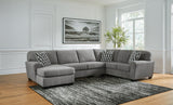 Detailed view of sectional upholstery and cushions