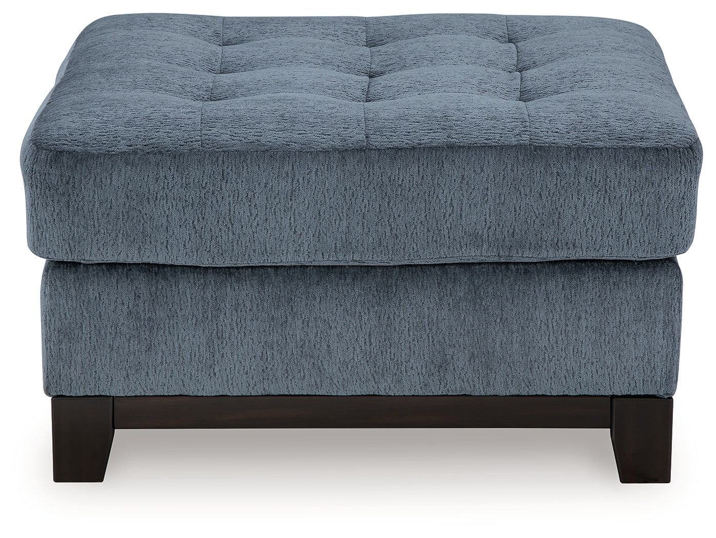 Maxon Place Navy Chenille Ottoman front head-on view