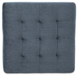 Maxon Place Navy Chenille Ottoman top view showing fabric texture